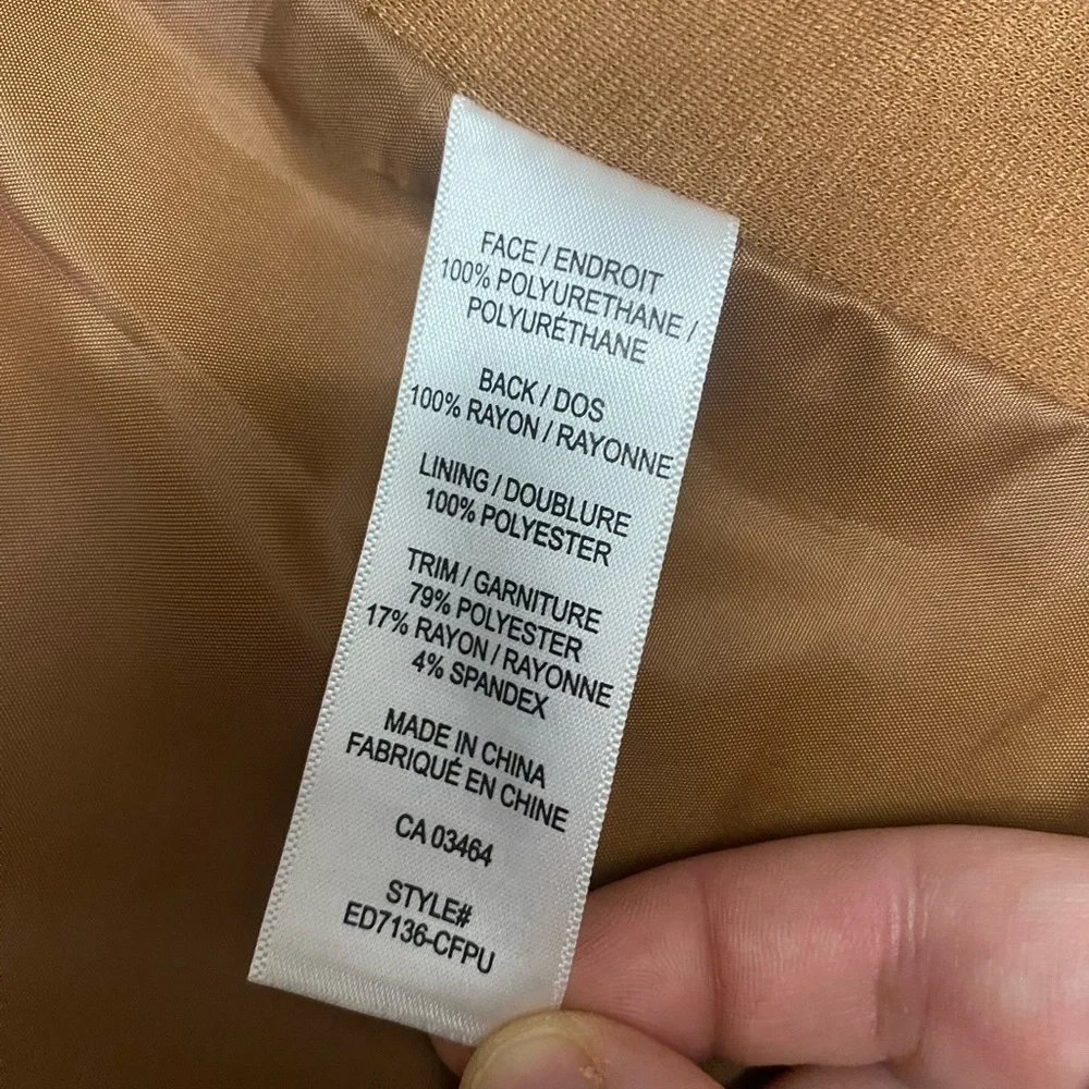 Ricki’s Tan Faux Leather Blazer Jacket - Picture 4 of 6
